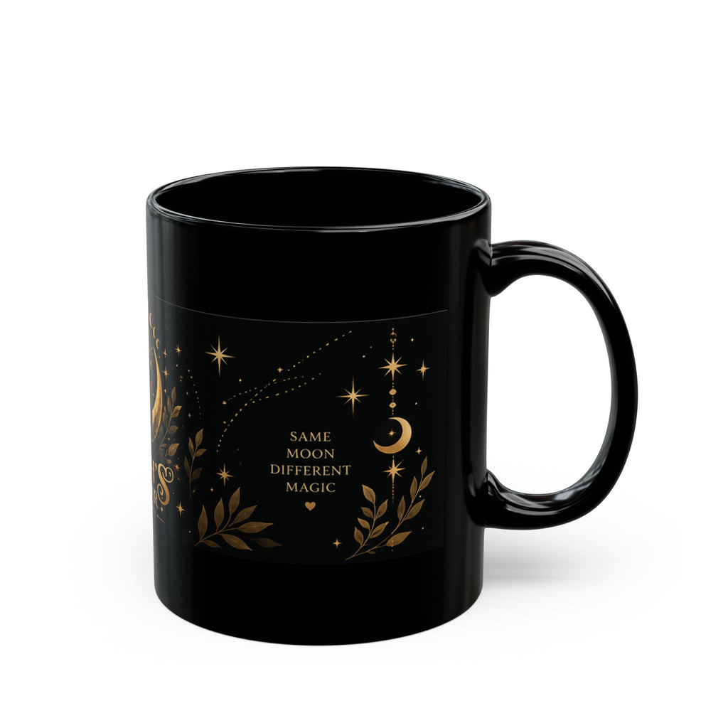 Witch’s Familiar Black Cat Mug | Celestial Halloween Coffee Cup | 11 oz & 15 oz