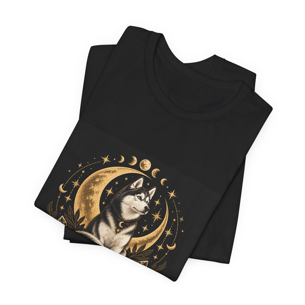Witch’s Familiar Husky T-Shirt | Celestial Halloween Dog Tee