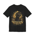 Witch’s Familiar Black Cat T-Shirt | Celestial Halloween Tee