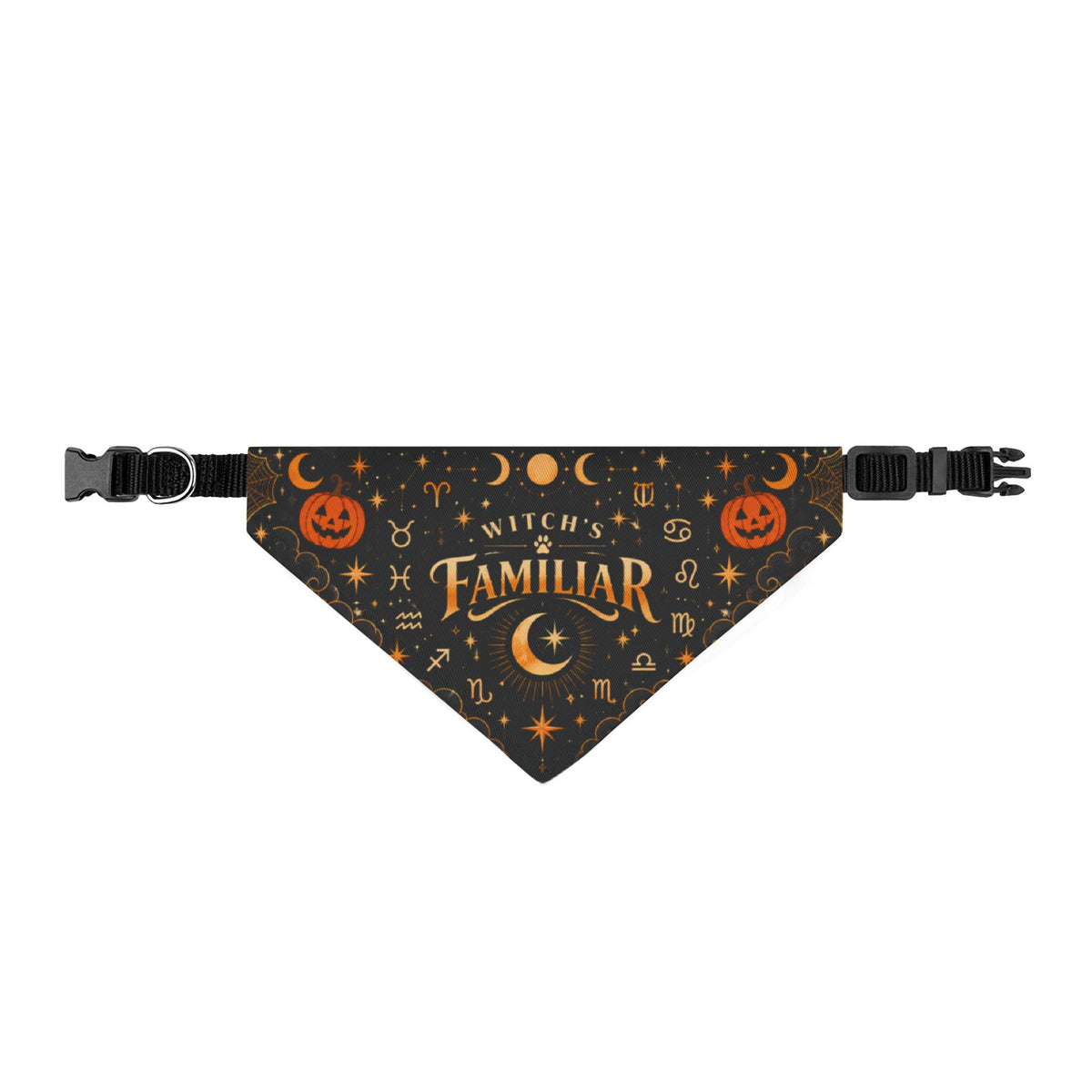 Witch’s Familiar Zodiac Pet Bandana | Celestial Halloween Dog & Cat Accessory