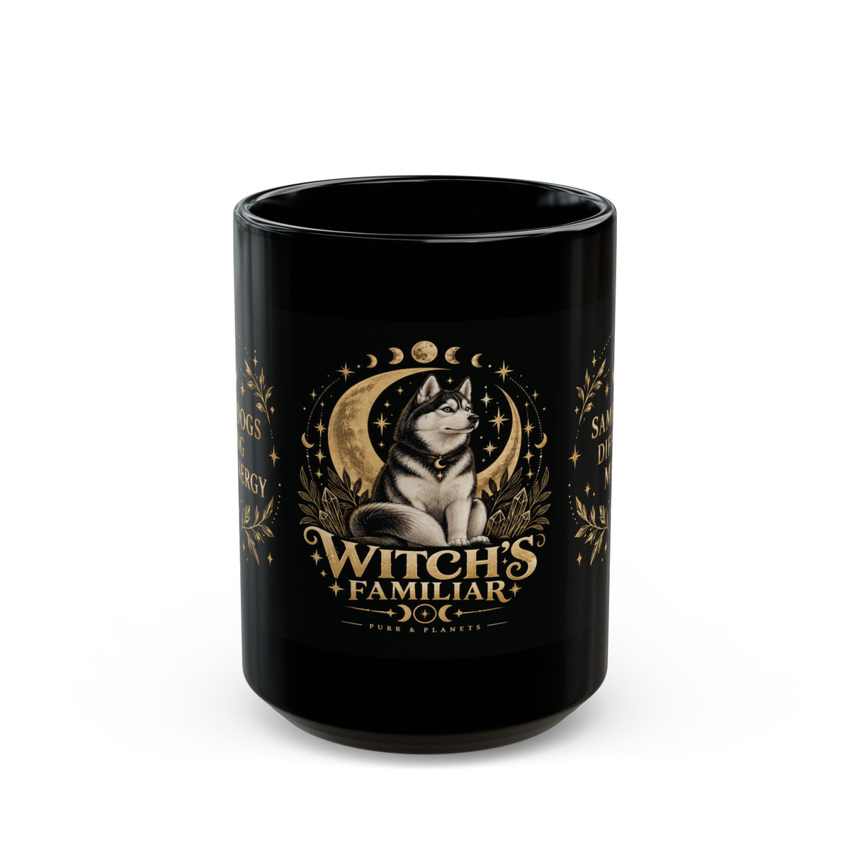 Witch’s Familiar Husky Mug | Celestial Halloween Coffee Cup | 11 oz & 15 oz