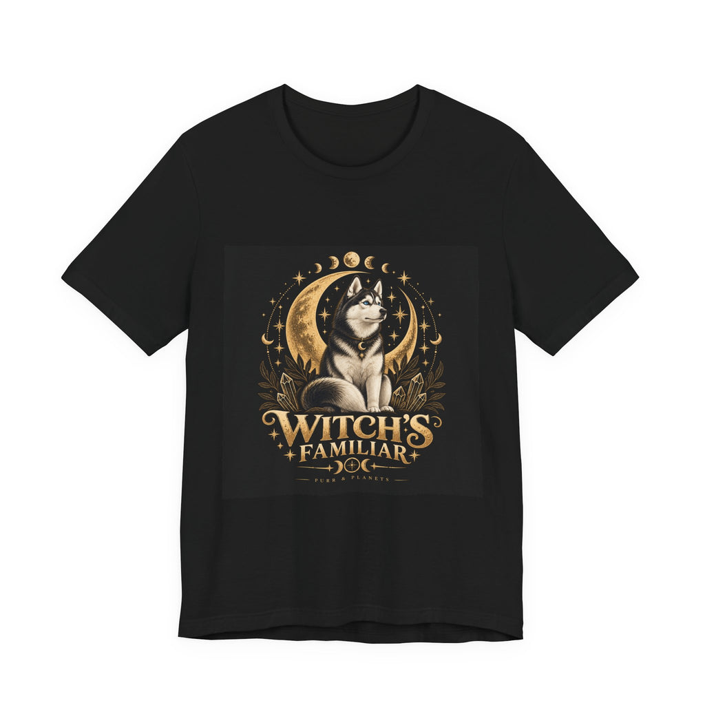Witch’s Familiar Husky T-Shirt | Celestial Halloween Dog Tee