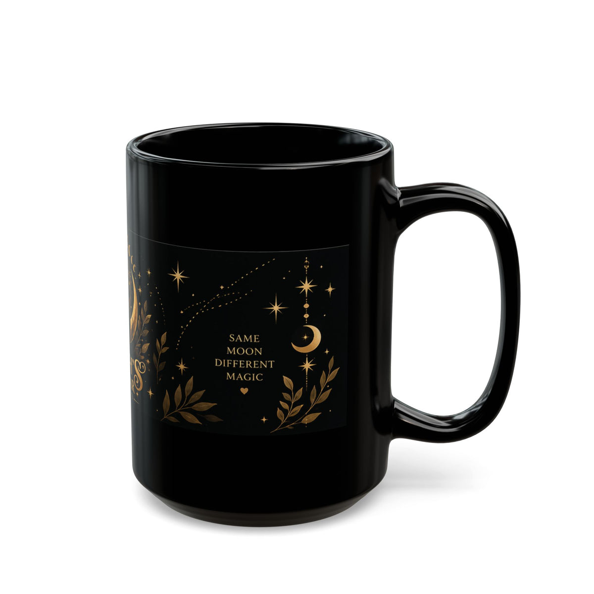 Witch’s Familiar Black Cat Mug | Celestial Halloween Coffee Cup | 11 oz & 15 oz
