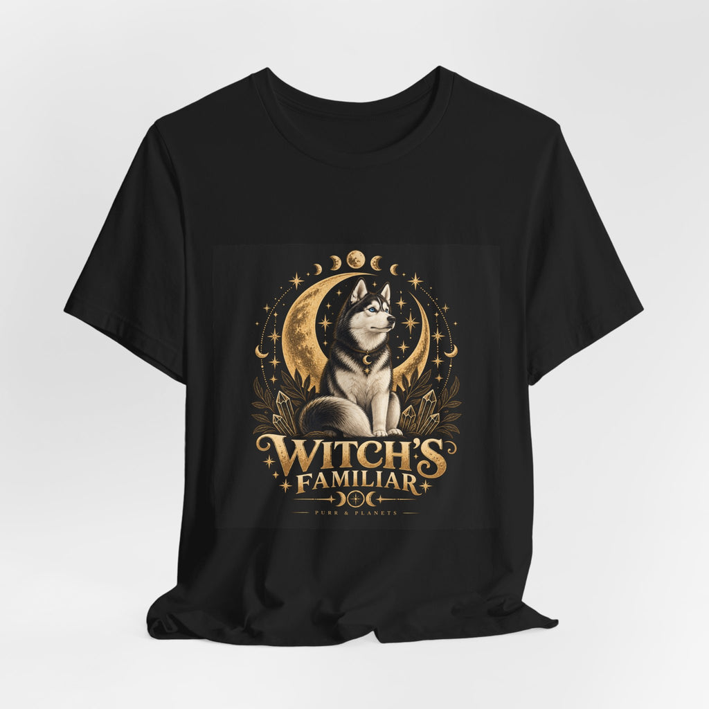 Witch’s Familiar Husky T-Shirt | Celestial Halloween Dog Tee