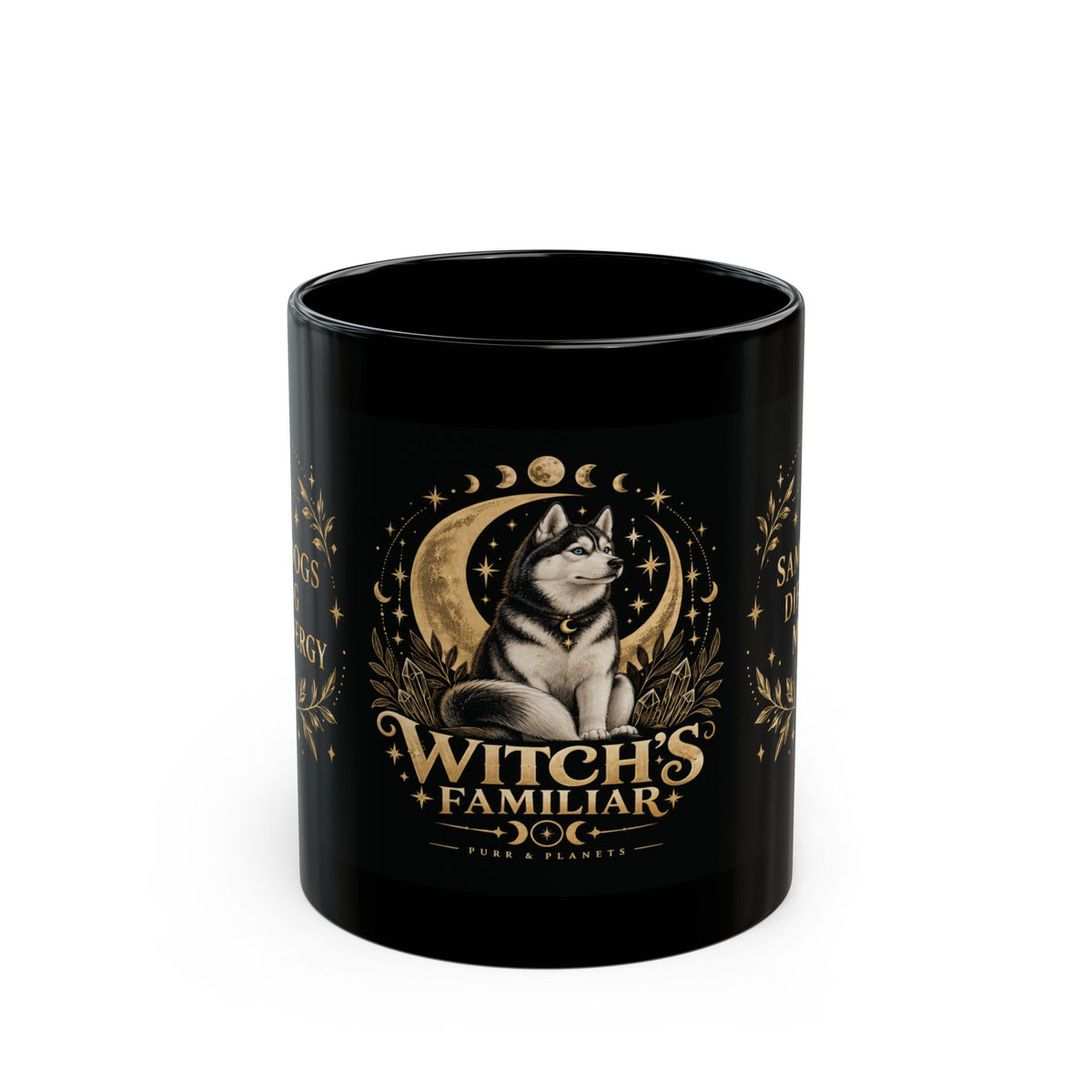 Witch’s Familiar Husky Mug | Celestial Halloween Coffee Cup | 11 oz & 15 oz